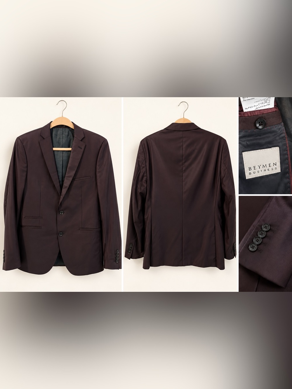 Men's Dark Brown Single-Breasted Suit Jacket